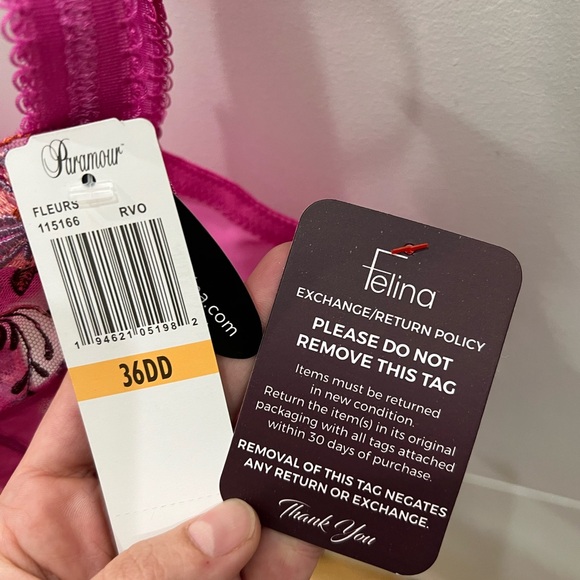 Paramour by Felina Fleur Women's Unlined Bra (36DD in Rose Violet Orchid) - Picture 5 of 5